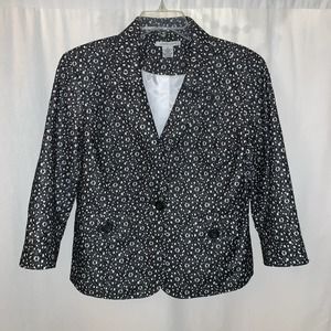 Luciano Dante Women’s Black Abstract Pattern Jacket Blazer Size XL